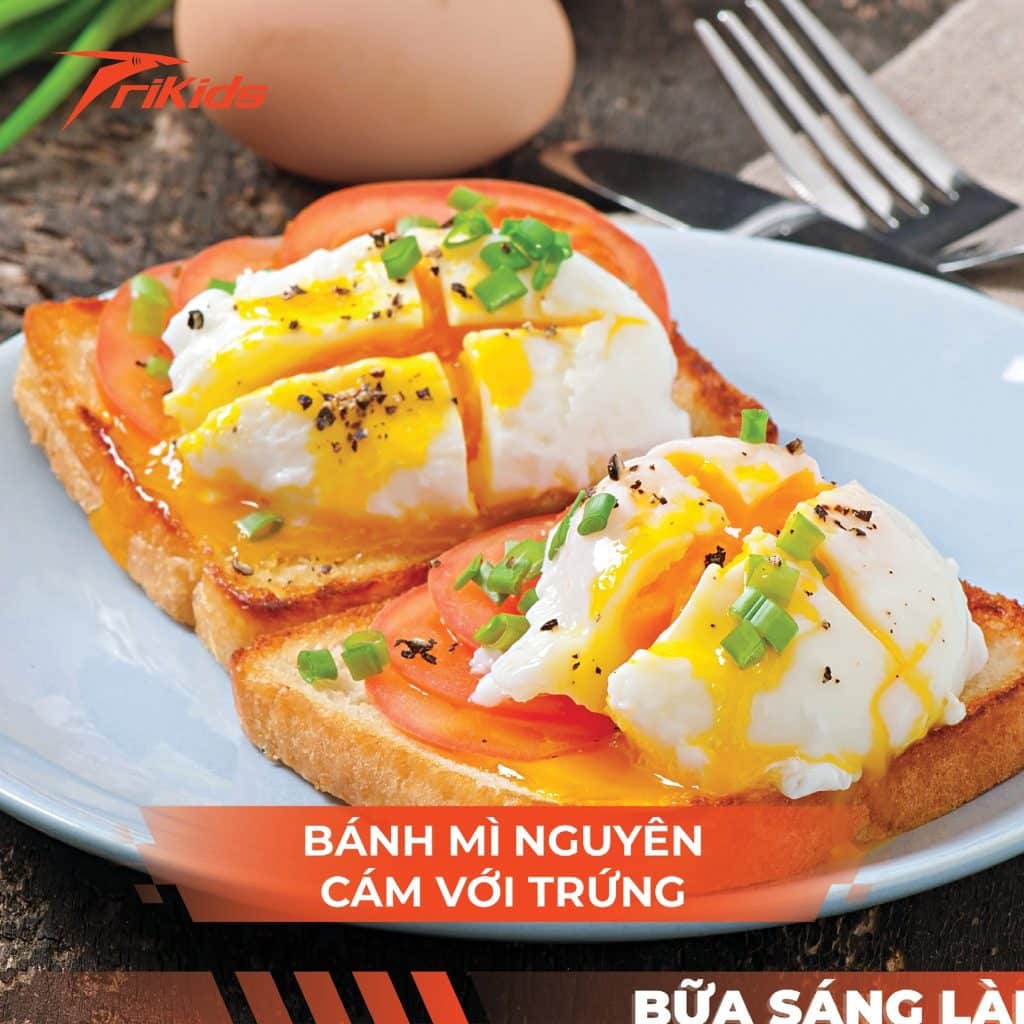 Bánh mì nguyên cám với trứng 